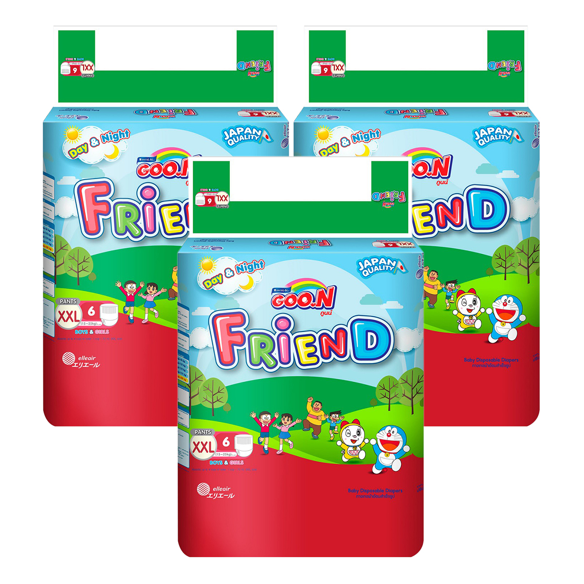 Combo 3 Tã Quần Goo.n Friend Thiết Kế Mới Gói Cực Đại XXL34 (34 Miếng) + Tặng 3 Tã Quần Goo.n Friend Thiết Kế Mới XXL6 (6 Miếng)